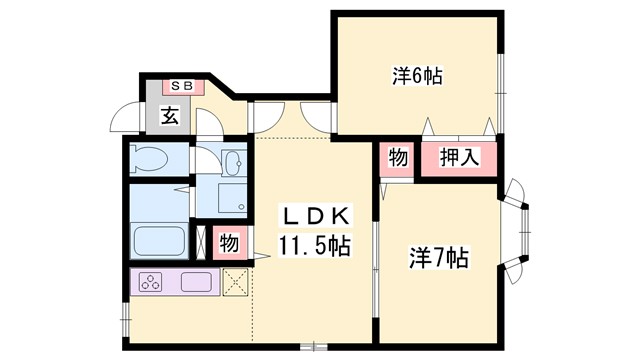 グリーンウィンドＡの間取り