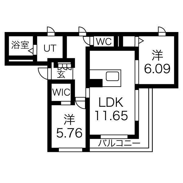 名古屋市中川区中島新町のアパートの間取り