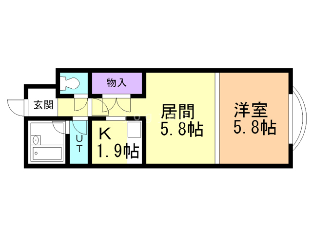 札幌市東区北三十三条東のマンションの間取り