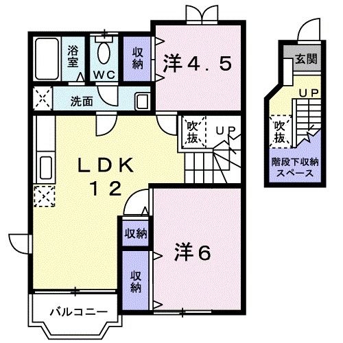 桑名市星見ヶ丘のアパートの間取り