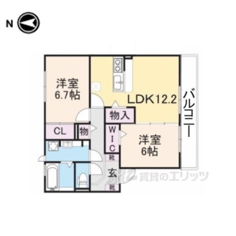 交野市青山のアパートの間取り