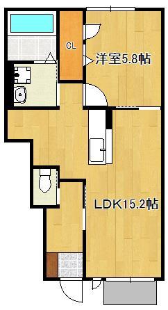 アンベリール苅田Ｃ棟の間取り