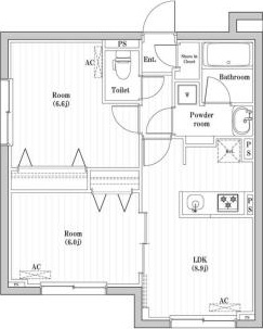 渋谷区本町のマンションの間取り