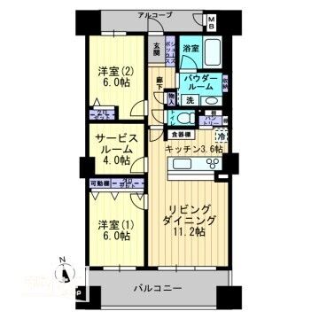 高松市桜町のマンションの間取り