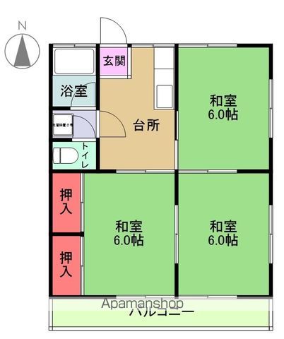 愛谷マンション1・2の間取り写真