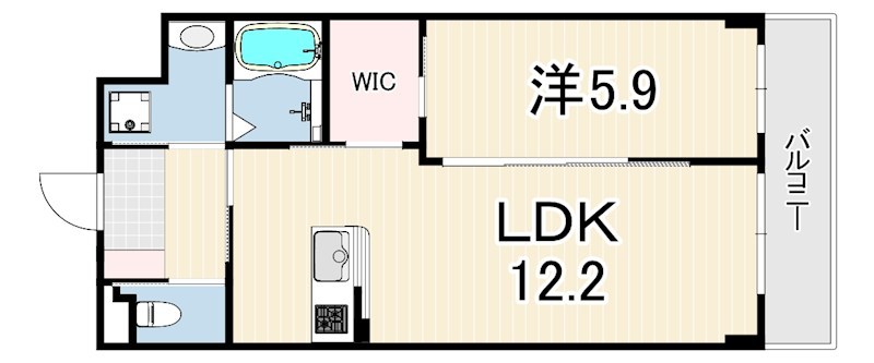 レアグランツ東難波 1の間取り写真