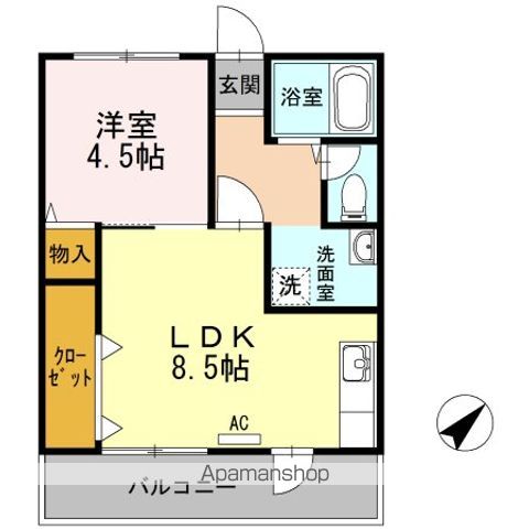 ＪＲ山陽本線 松永駅 徒歩21分 3階建 築47年の間取り写真