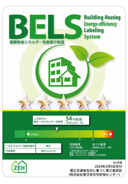 省エネ性能ラベル　★高い断熱性能・省エネ効果で光熱費の削減できます★