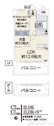 地下鉄今里筋線 井高野駅 徒歩8分 7階建 築9年の間取り写真