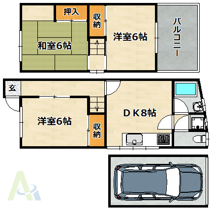 大日丘町1丁目貸家の間取り写真