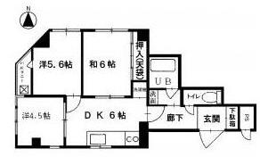 神戸市東灘区魚崎北町のマンションの間取り