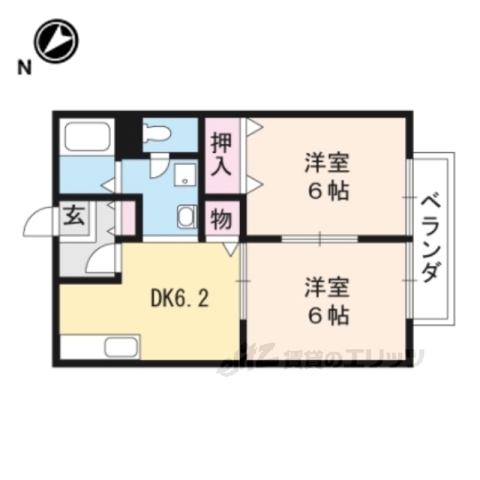 守山市守山のアパートの間取り