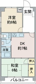 地下鉄鶴舞線 上小田井駅 徒歩11分 4階建 築49年の間取り写真
