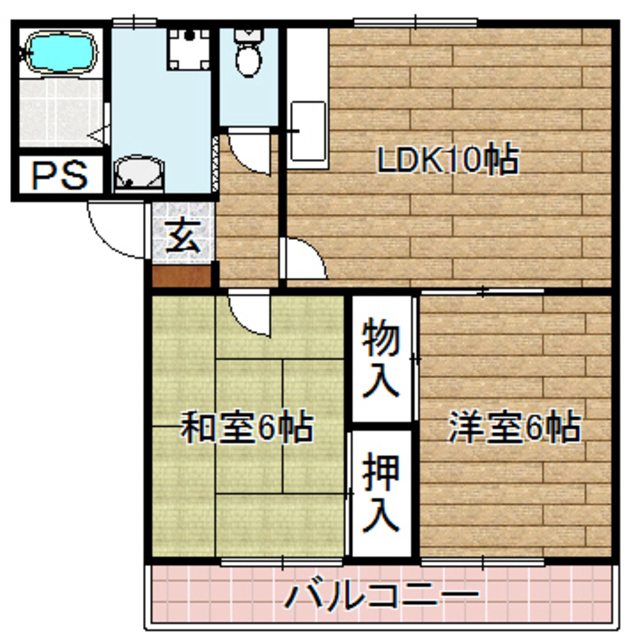 高槻市下田部町のマンションの間取り