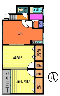 郡山市字名倉のアパートの間取り