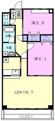 伊賀市小田町のマンションの間取り