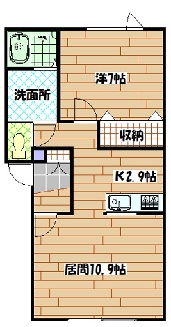 旭川市金星町のアパートの間取り