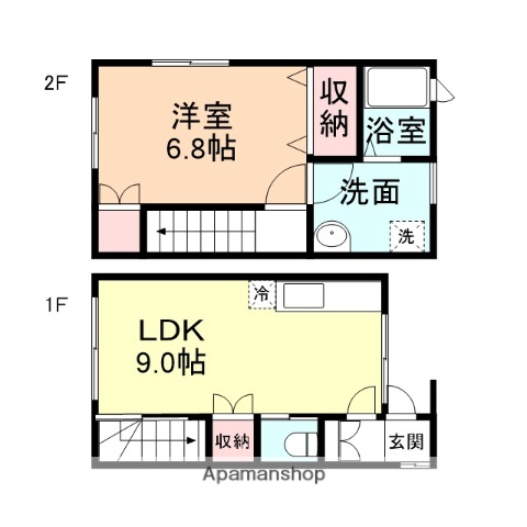 富山市上赤江のアパートの間取り