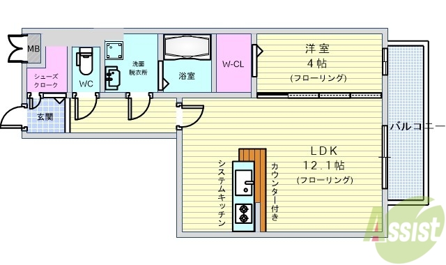 豊中市柴原町のアパートの間取り