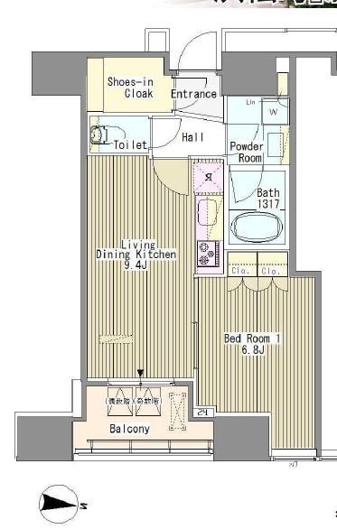 港区浜松町のマンションの間取り