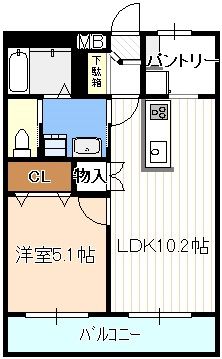 北名古屋市石橋のアパートの間取り