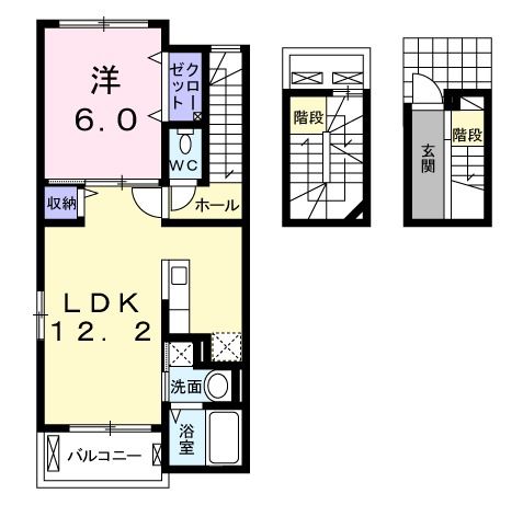 北九州市門司区大里戸ノ上のアパートの間取り