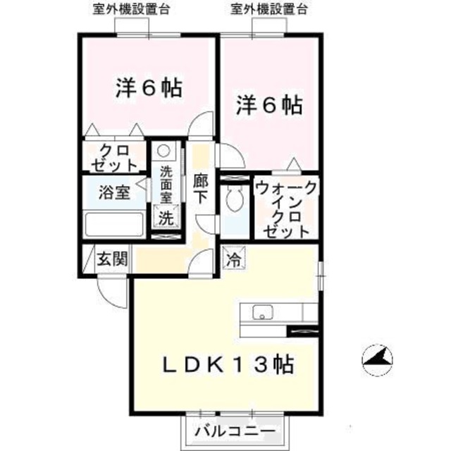 四條畷市大字清瀧のアパートの間取り