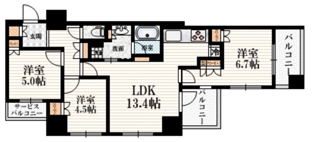 アトラス国領イーストタワーの間取り