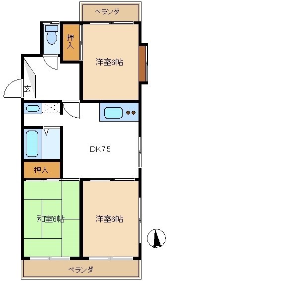 メゾンリビエールI棟の間取り