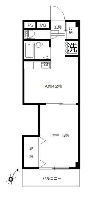 神奈川県横浜市青葉区市ケ尾町（マンション）の賃貸物件の間取り