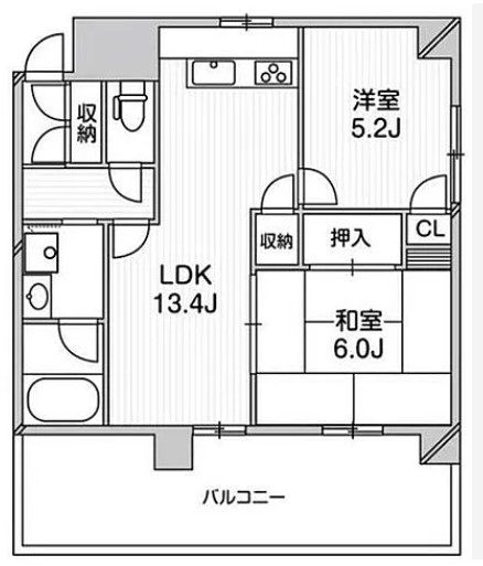 港区芝浦のマンションの間取り