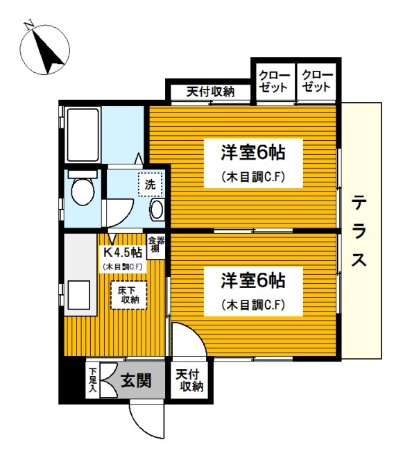 横浜市西区西戸部町のアパートの間取り