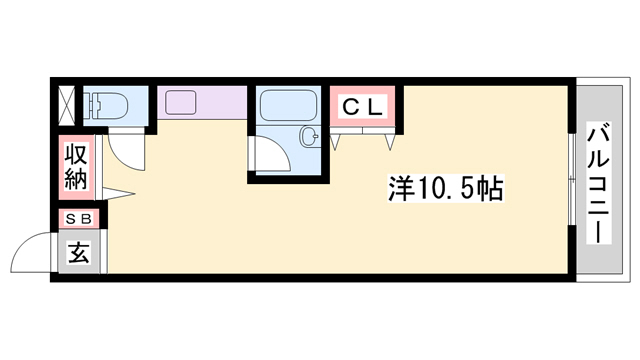 明石市東仲ノ町のマンションの間取り