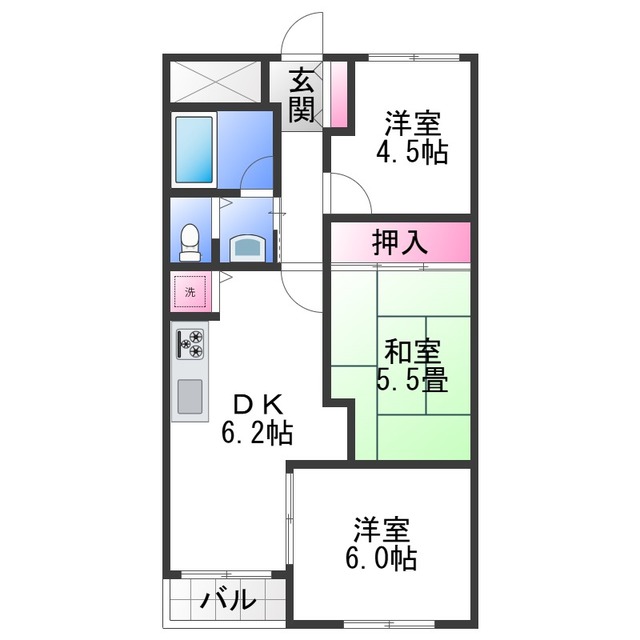 泉ヶ丘第3コーポラスの間取り