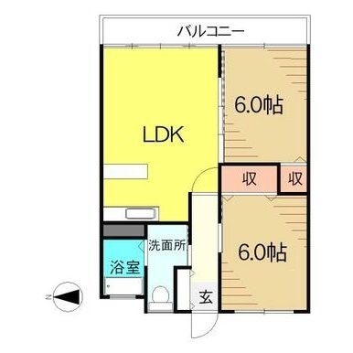 郡山市菜根のマンションの間取り