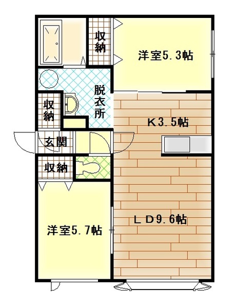 旭川市五条通のアパートの間取り