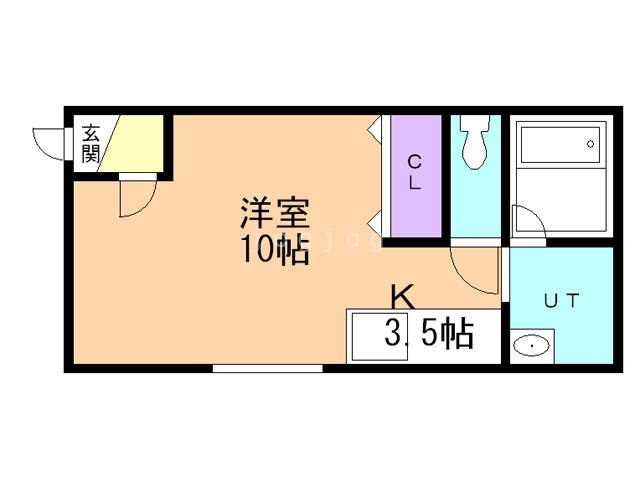 札幌市西区八軒二条西のアパートの間取り