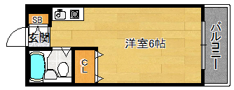 神戸市長田区西山町のマンションの間取り