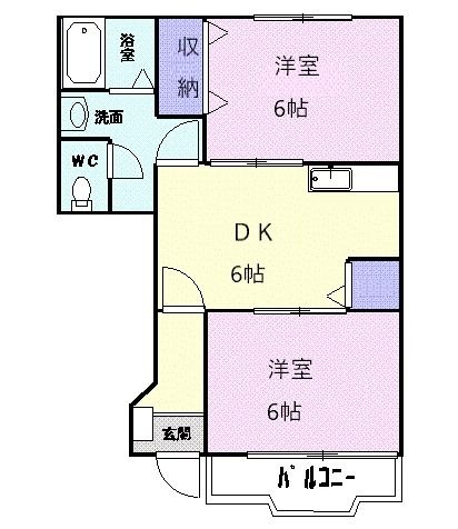 【シャトーオオツカ　Ａの間取り】