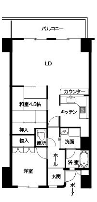 海南市日方のマンションの間取り