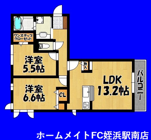 【糸島市浦志のアパートの間取り】