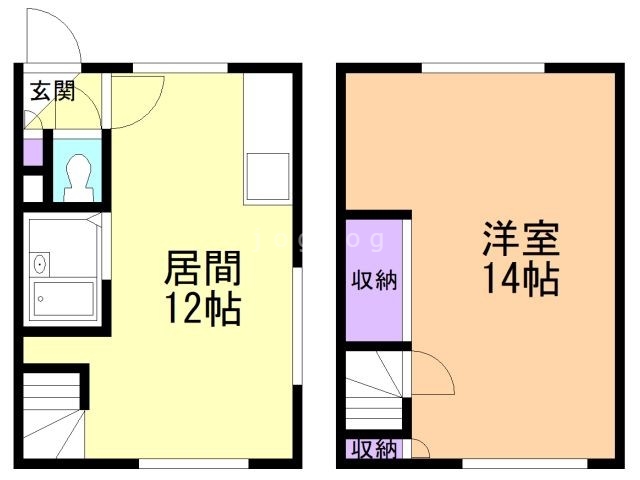 札幌市北区太平九条のアパートの間取り