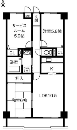 シティ・ライフ山下通の間取り