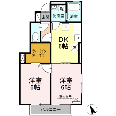 山形市嶋南のアパートの間取り