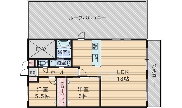 吹田市春日のマンションの間取り