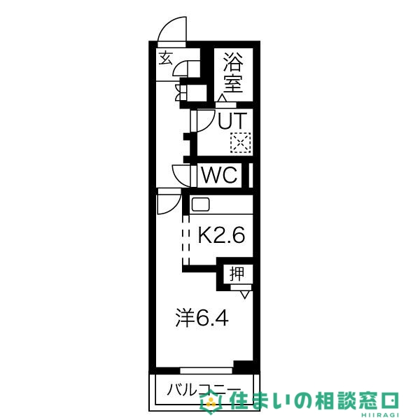 岡崎市大樹寺のアパートの間取り