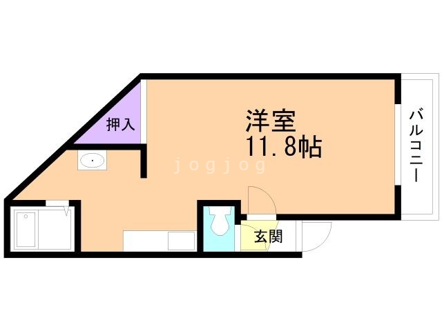 札幌市西区発寒十一条のアパートの間取り