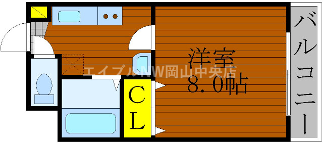 岡山市北区大和町のマンションの間取り