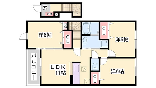 オアシス上ノ茶屋の間取り