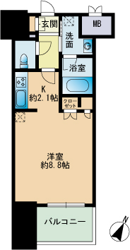 ＲＪＲプレシア博多楽水園の間取り